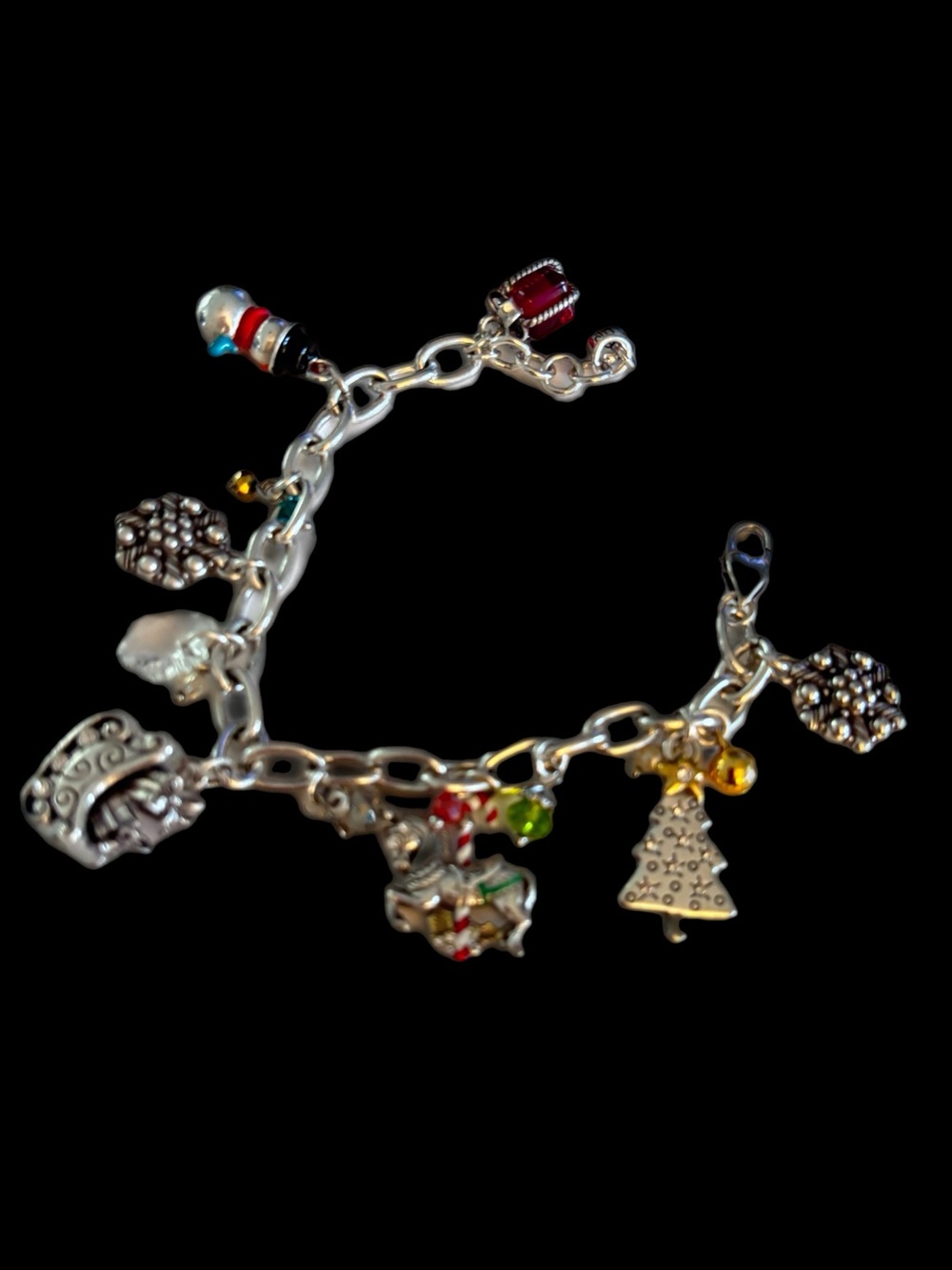 Brighton Christmas Traditions Charm Bracelet, High Quality Silver Plate .